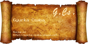 Gyurka Csaba névjegykártya